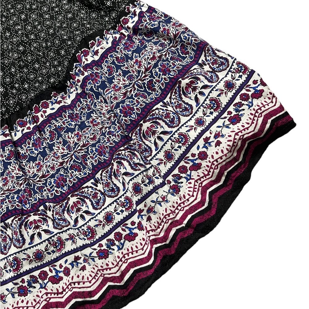 Torrid Multi Color Border Print Challis Cold Shou… - image 4